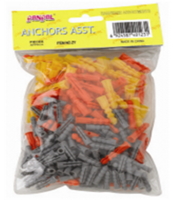 BSCI factory supply hot sale 300PC multi color plastic wall anchor Set