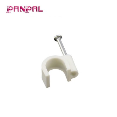 Factory price customized sizes and package plastic white wall wire rope cable holder clips