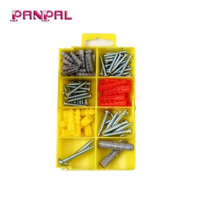 Hardware assortment kit plastic wall plug anchors and pan head self tapping screw set