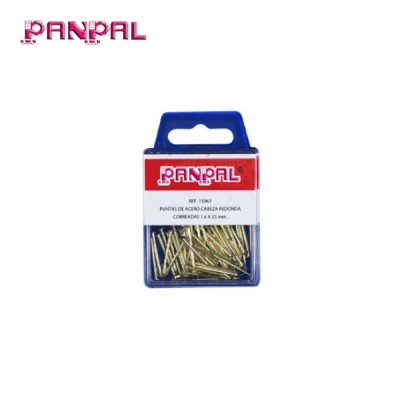 BSCI factory hot sale 30pcs brass plated iron semi-round head common wire nails