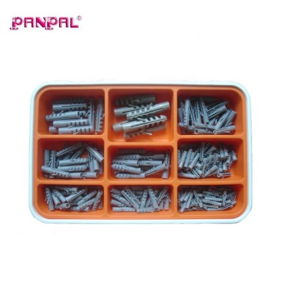 BSCI factory supply 218pcs drywall plastic wall anchor wall plug anchor set